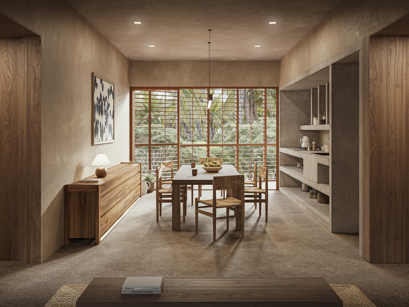 Aeheca kitchen and dining render