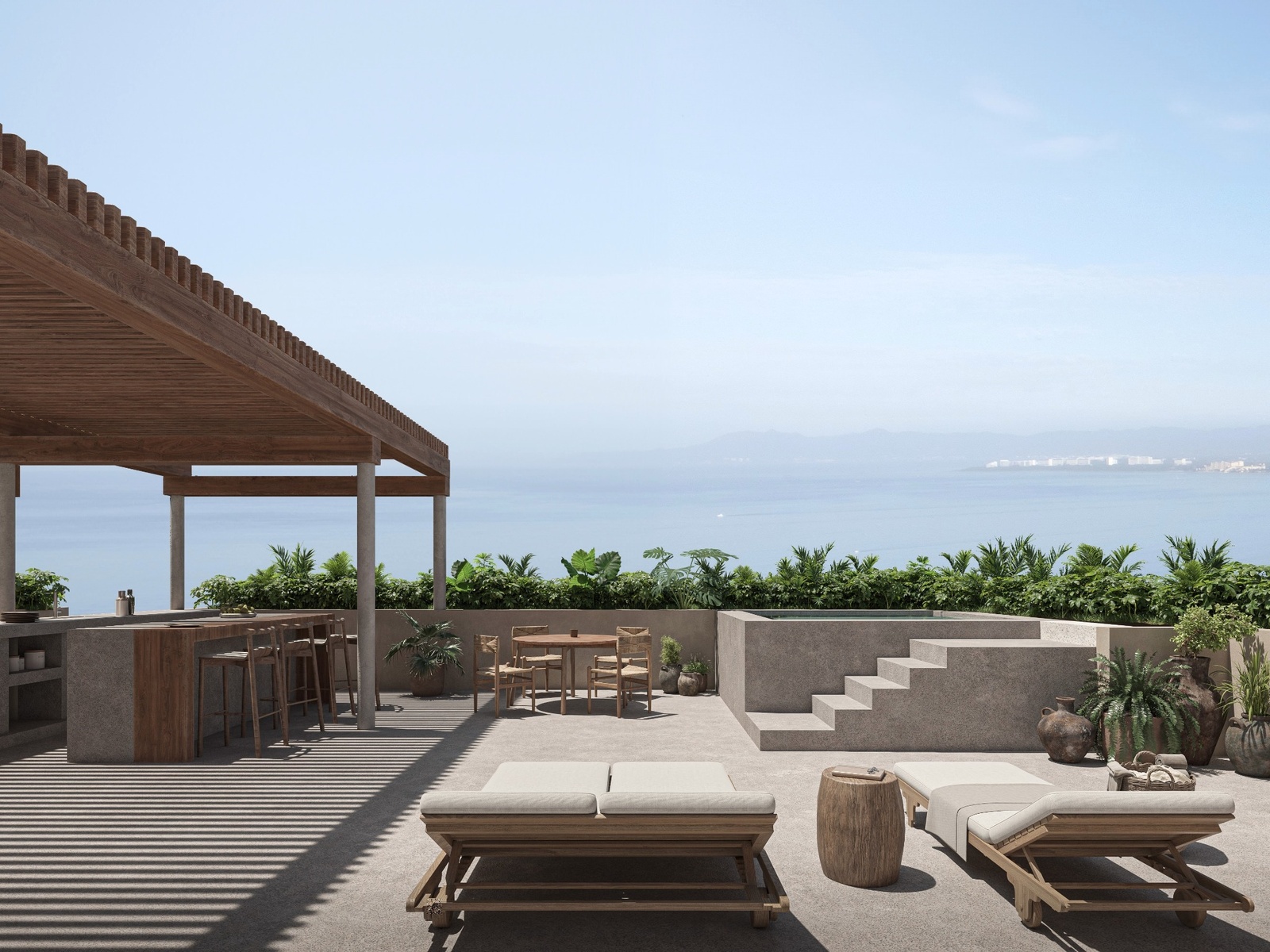 Aeheca rooftop pool and sundeck render