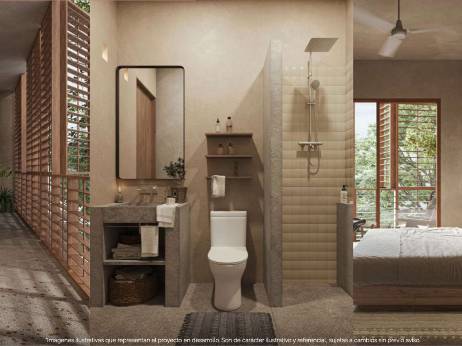 Aeheca bedroom render with private garden