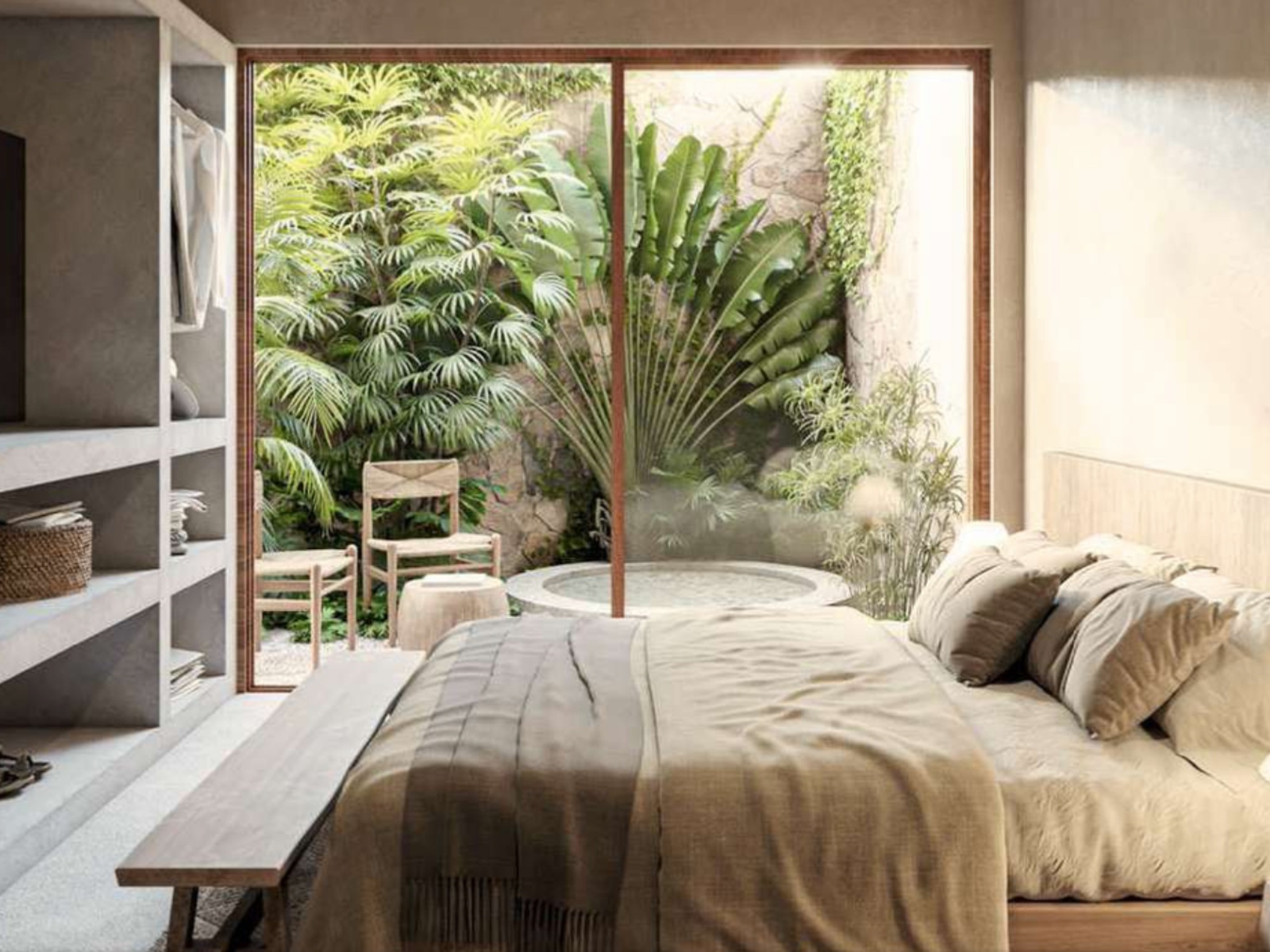 Aeheca bedroom render with private terrace