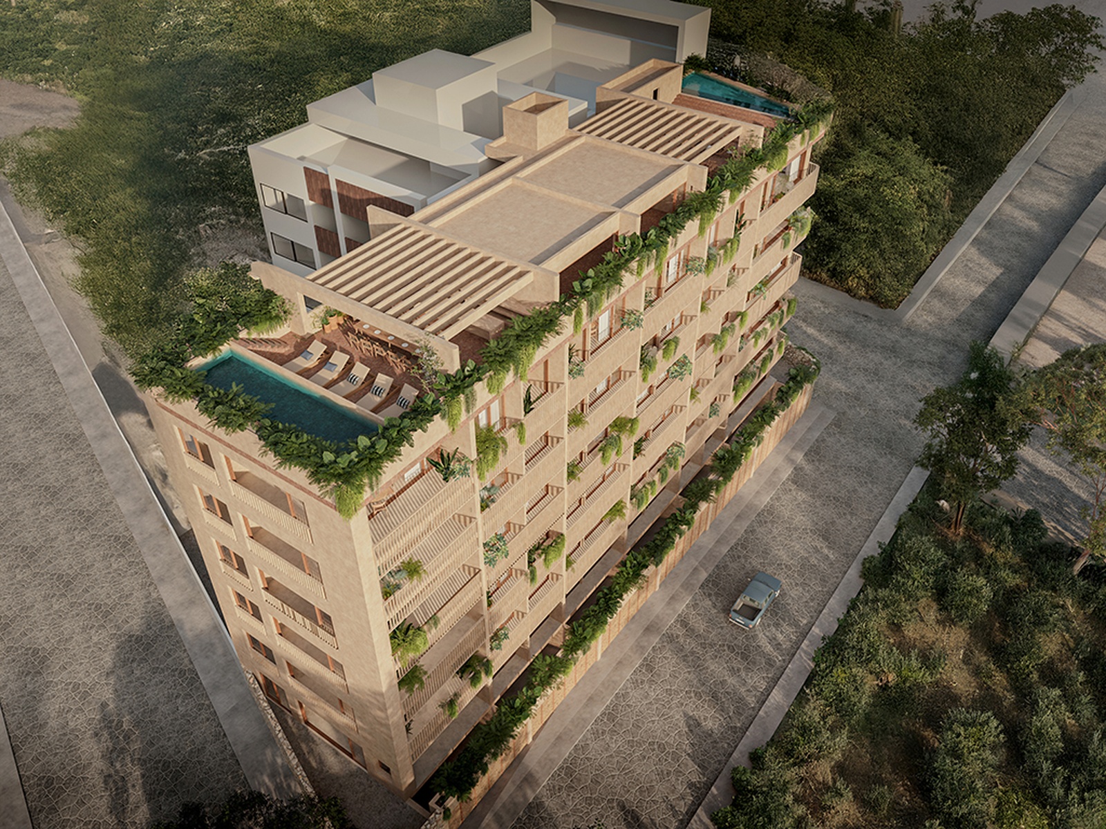Aerial view of Mahari boutique residential development in La Cruz de Huanacaxtle