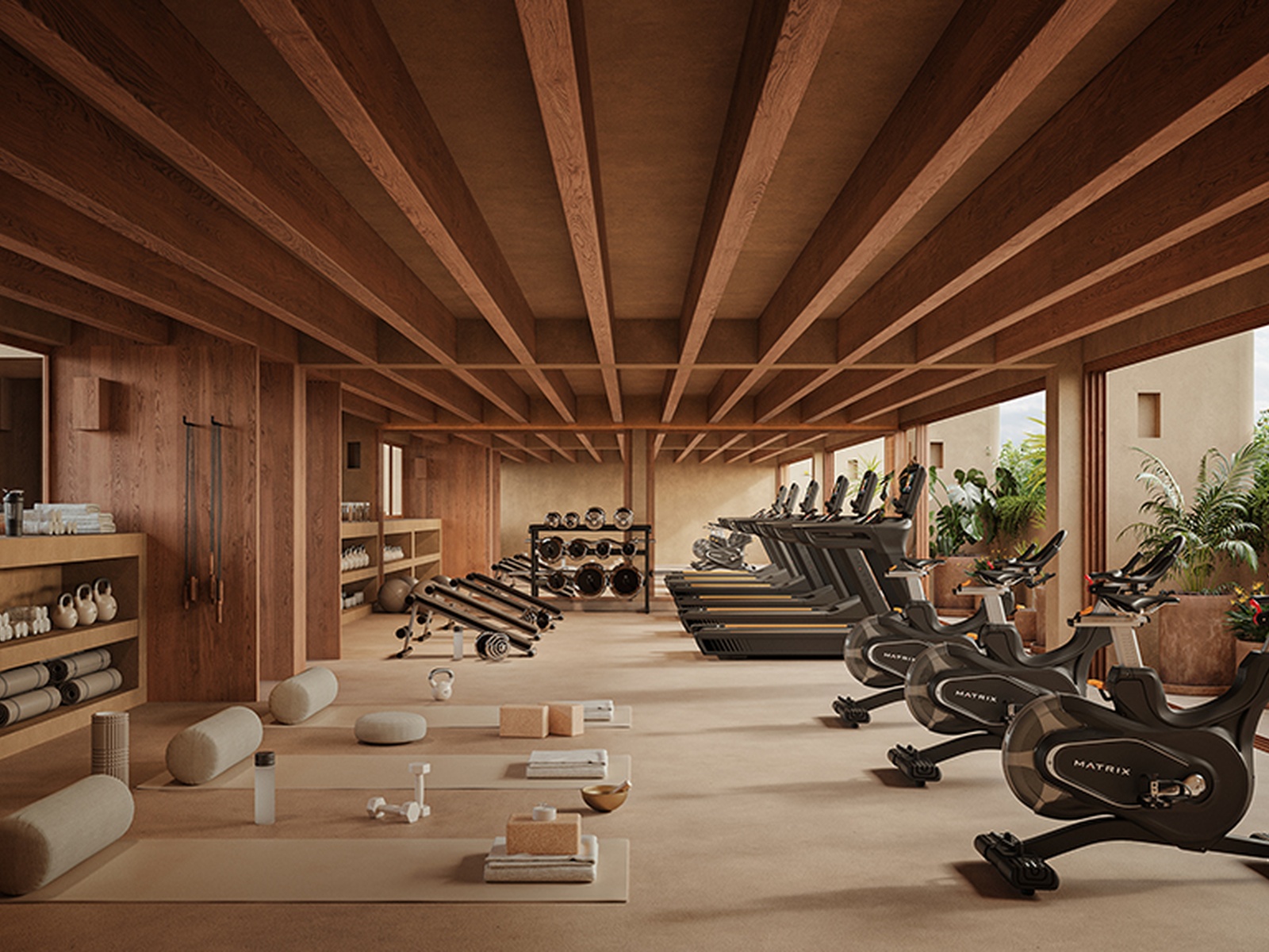 Mahari gym and wellness area render