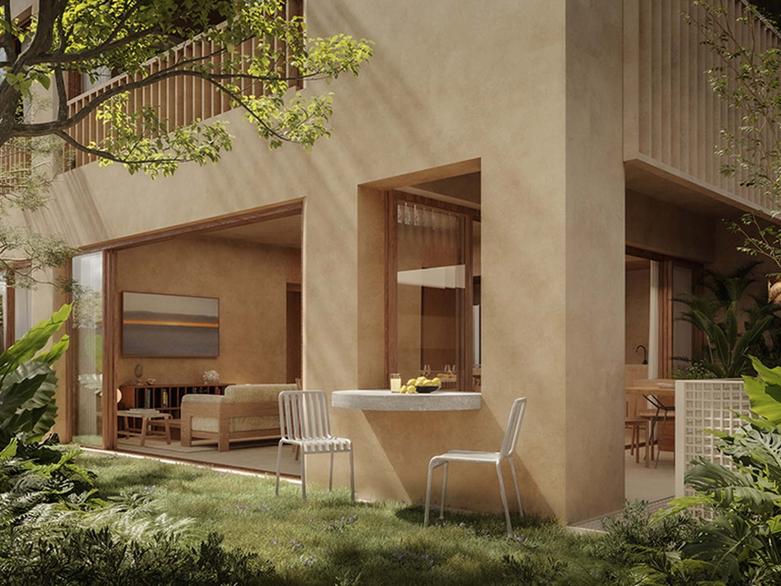 Mahari open-plan living and dining render